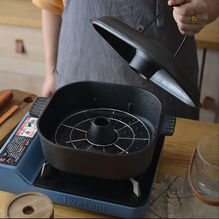 新品未使用 ユニロイ 両手鍋20cm くろがね(マット黒)ホーロー鍋