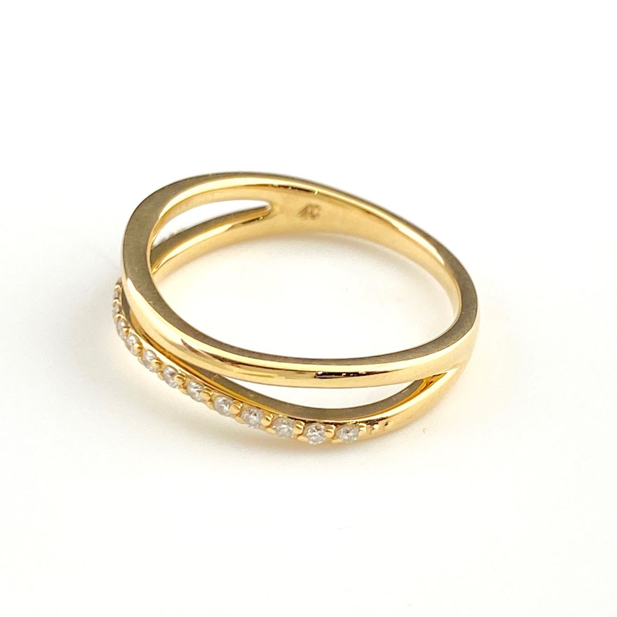 ヨンドシー 4℃ メレダイヤ デザインリング YG イエローゴールド 指輪  