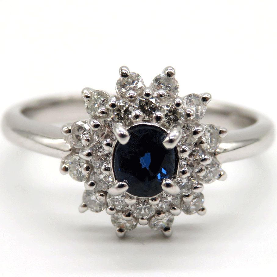 リング サファイア0.30ct 天然ダイヤモンド 0.37ct ABランク PT900 
