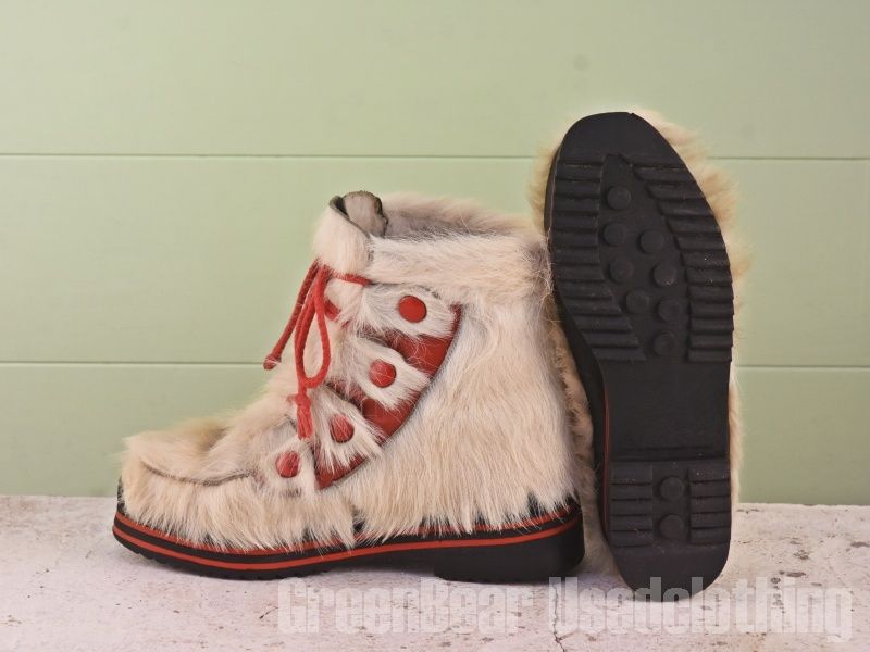 B823 フランス製 SOUKI ビンテージ エスキモーブーツ 白 レディース 6 24cm KIN-KAAI_COM