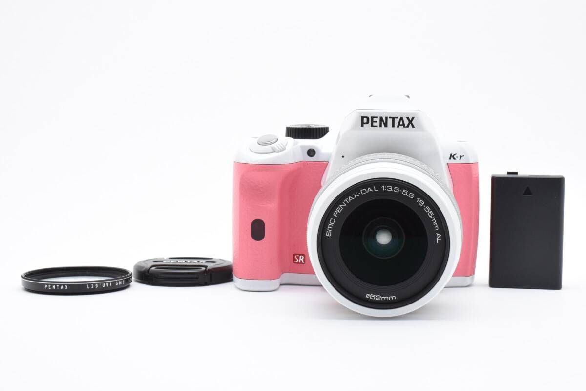 ペンタックス PENTAX K-R ホワイト×ピンク 18-55mm レンズ付き Y484 3350