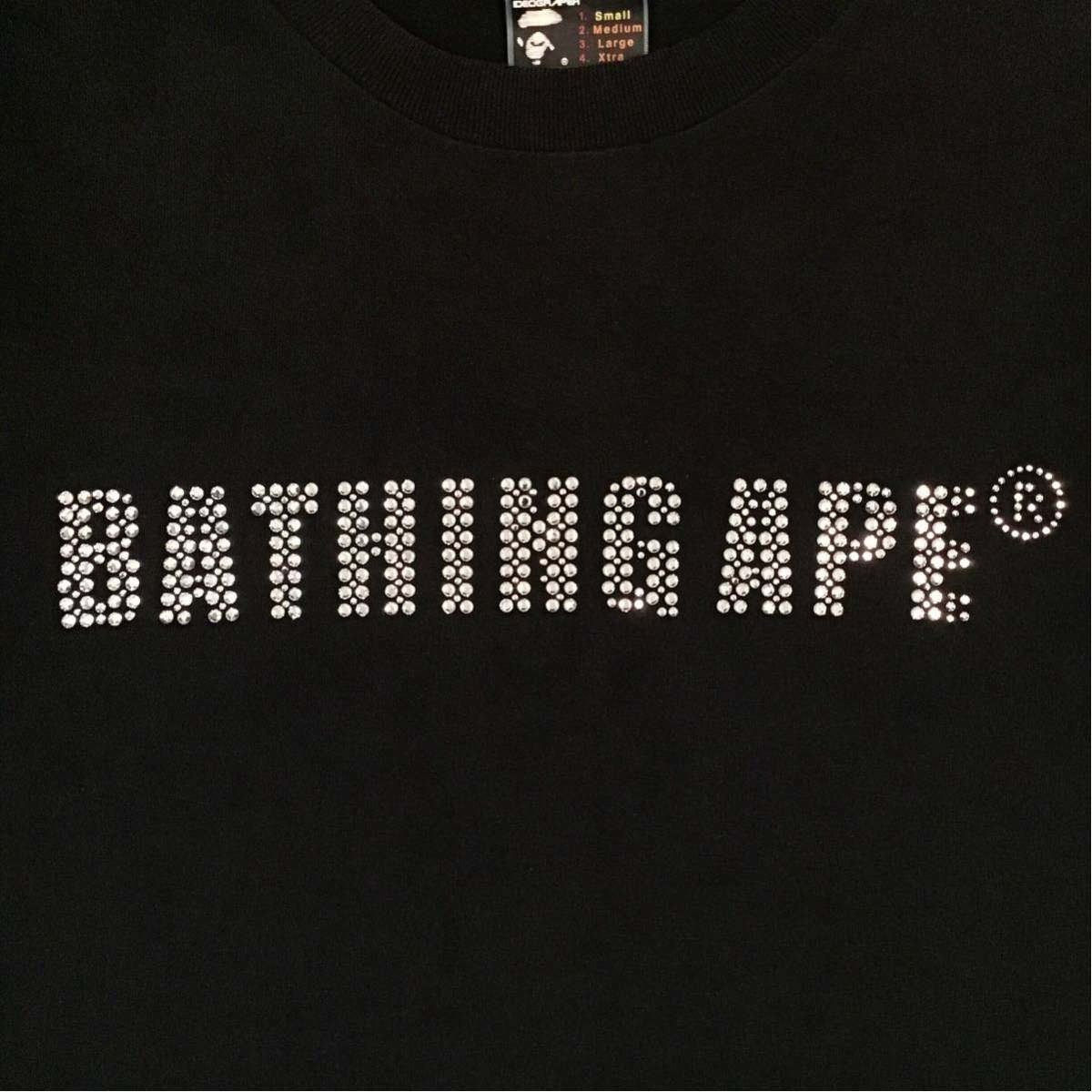 スワロフスキー BAPE LOGO Tシャツ Sサイズ ブラック a bathing