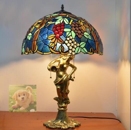 ステンドランプ ステンドグラス アンティーク 花柄 レトロな雰囲気がおしゃれ ヴィンテージ 照明