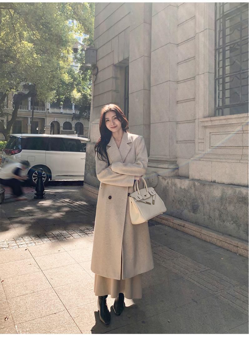 上品ロングニットワンピース モテ服