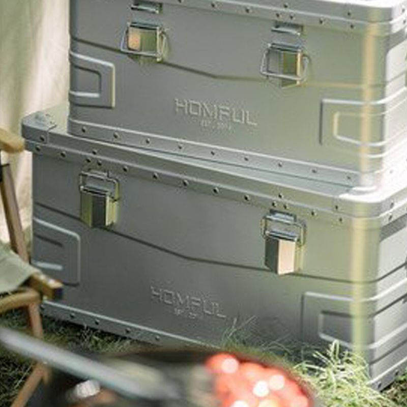 HOMFULスタッキング アルミ コンテナボックス75L アウトドア