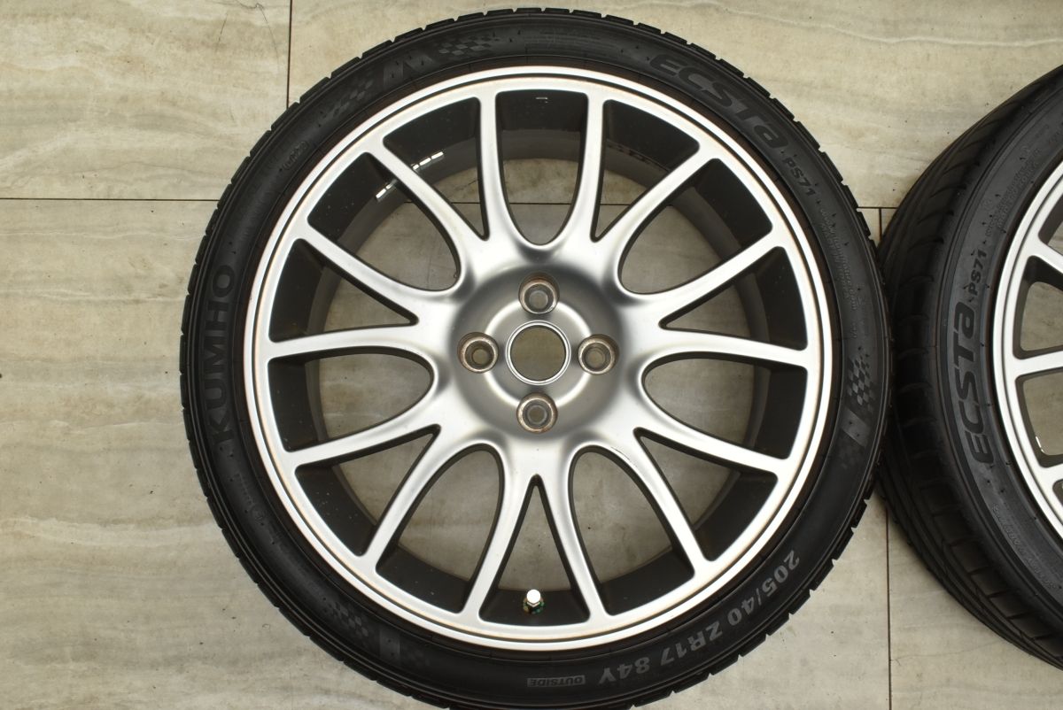 アバルト 595 純正OP 17in 7J 38 PCD98 クムホ ECSTA PS71 205 40R17 チタニウム 品番 5744622 フィアット500 ABARTH TRITUETUBI_COM