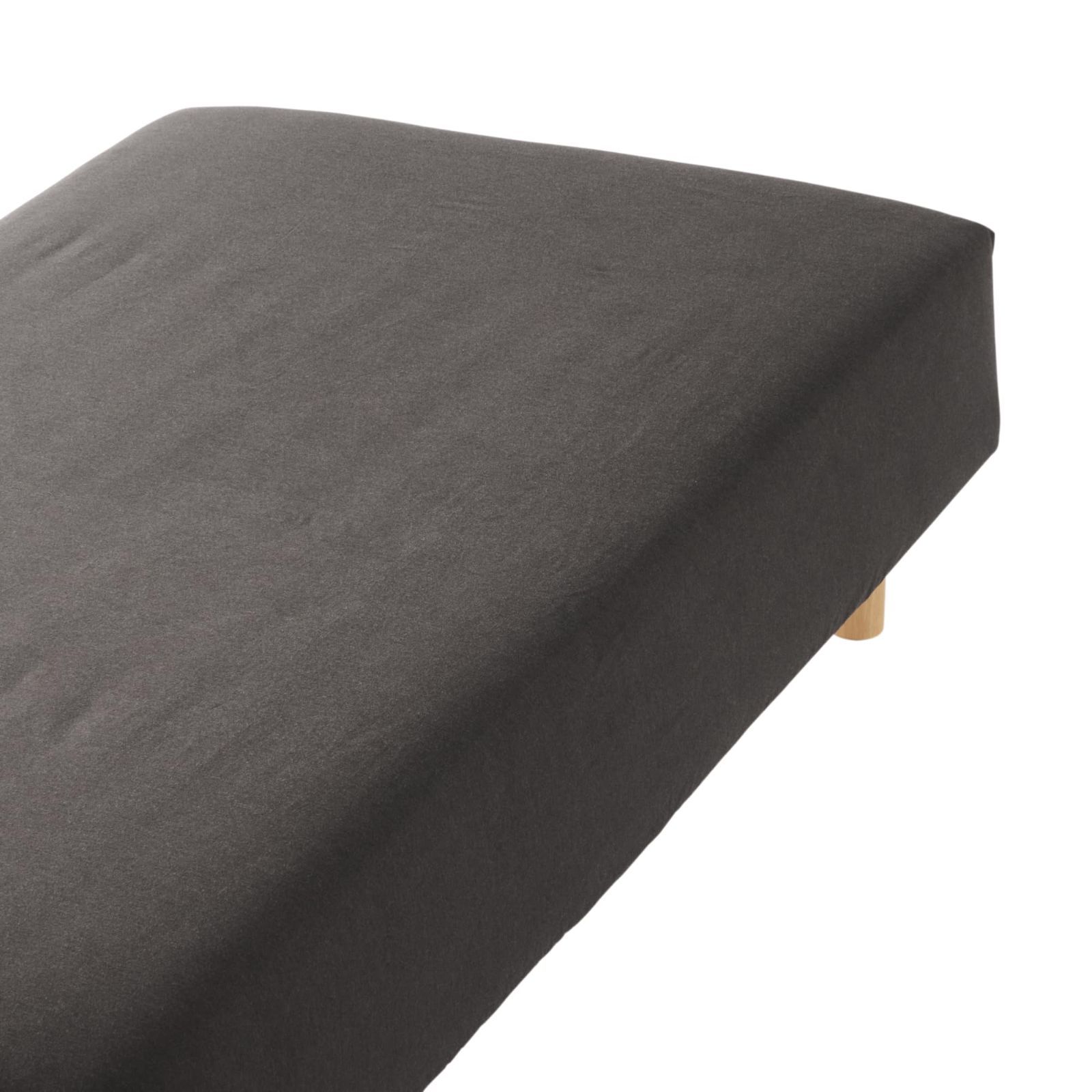 【人気商品】綿フランネルボックスシーツ ダークブラウン スモールサイズ 無印良品 80×200×18～28cm用 MUJI 83347024