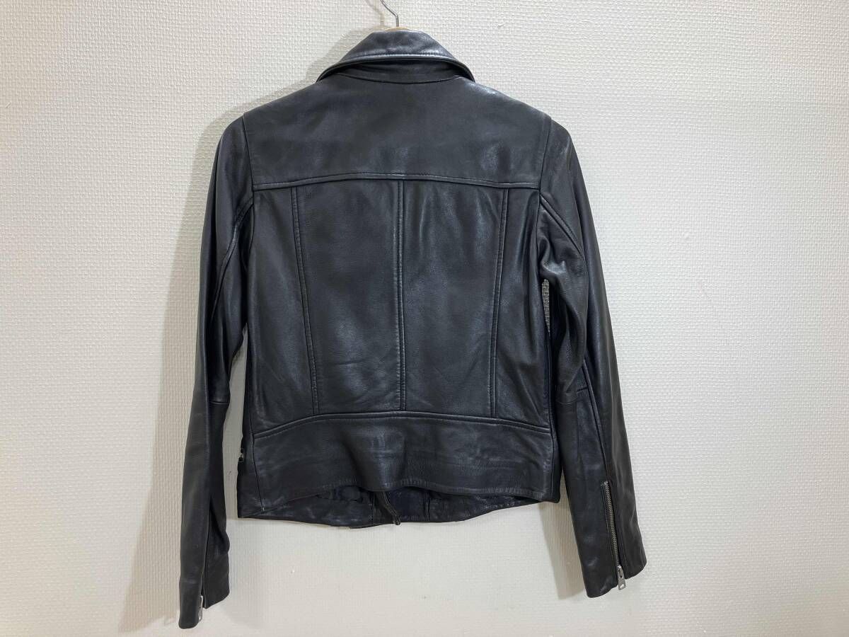 ALL SAINTS ライダース スタンド ライダース レザージャケット 革ジャン 羊革 黒