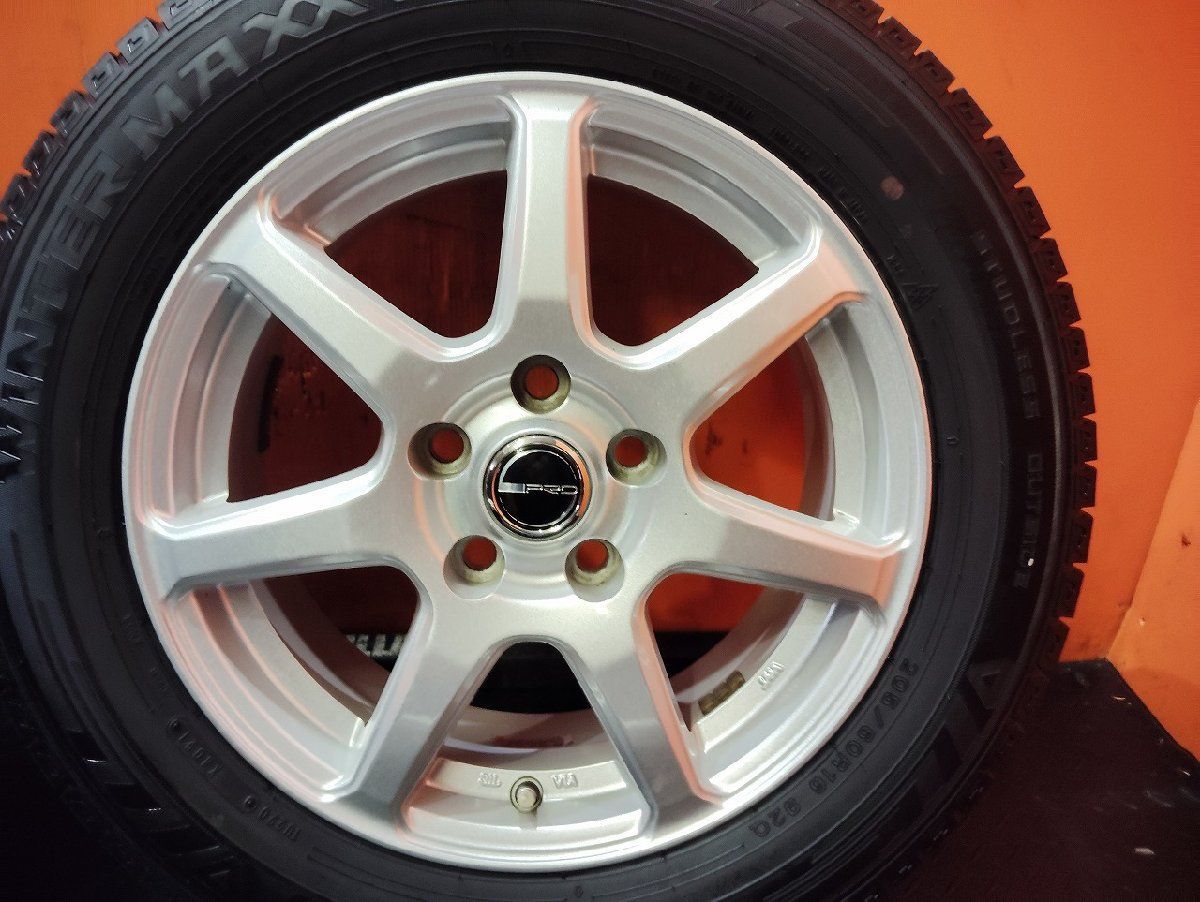 【DUNLOP WINTER MAXX WM03 205/60R16】スタッドレス【DUNLOP PRD 16インチ 6.5J5HPCD114.3+39】21年製 バリ溝 90ヴォクシー等　(KTM466) 205/60r16 スタッドレスタイヤ ダンロップ DUNLOP WINTER MAXX WM03