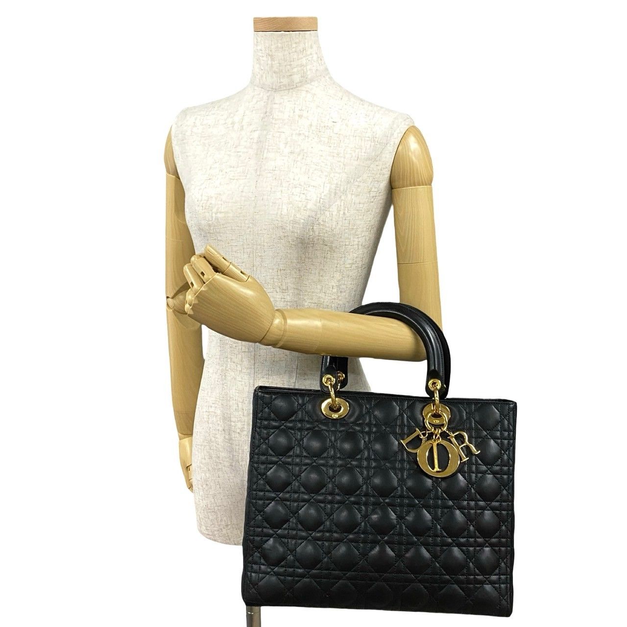 極 美品 Christian Dior ディオール レディディオール カナージュ