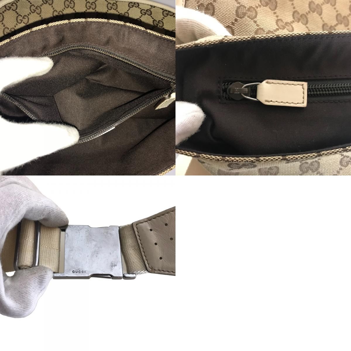 GUCCI グッチ ボディバッグ ウエストバッグ メンズ GGキャンバス 