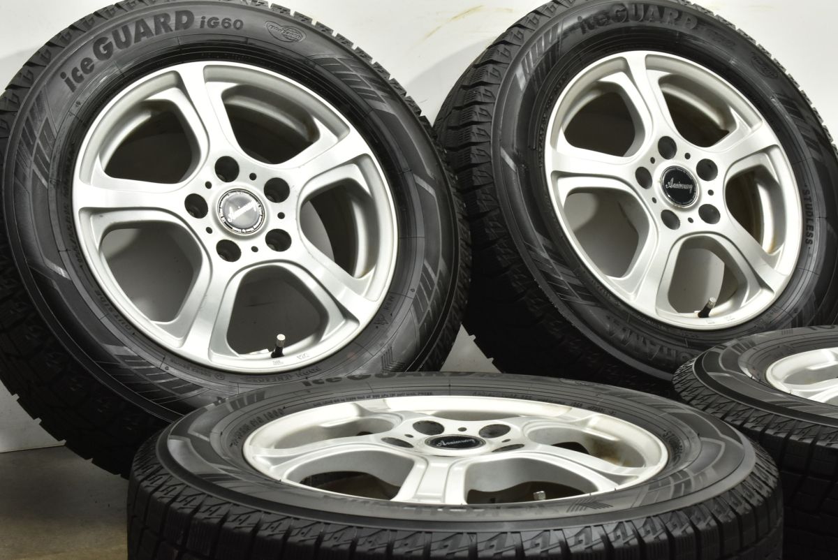 バリ溝 アニバーサリー 15in 6J 43 PCD114.3 2025年製 ヨコハマ アイスガード IG60 195|65R15 ノア ヴォクシー ステップワゴン セレナ