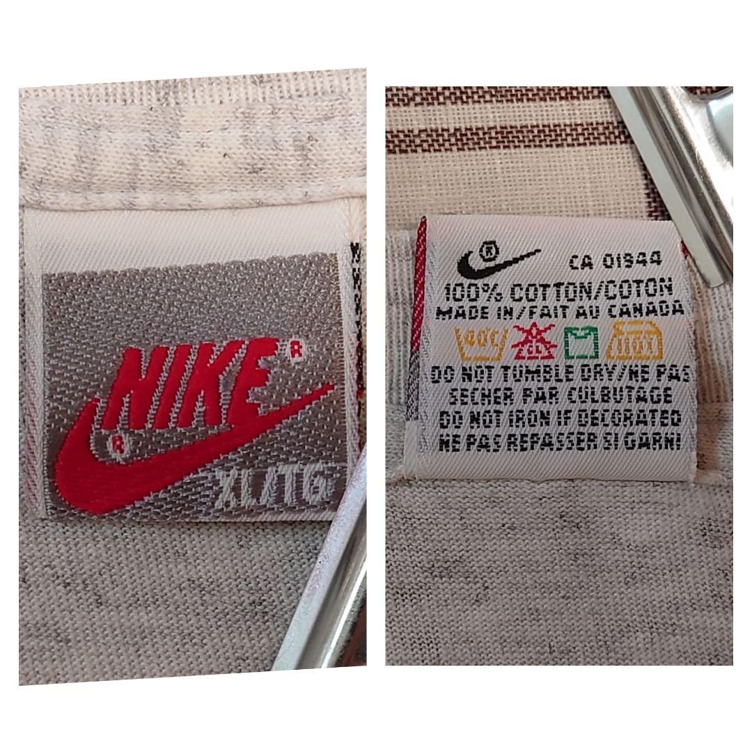 90s 銀タグ ナイキ半袖TシャツXLグレー カナダ製 - メルカリ