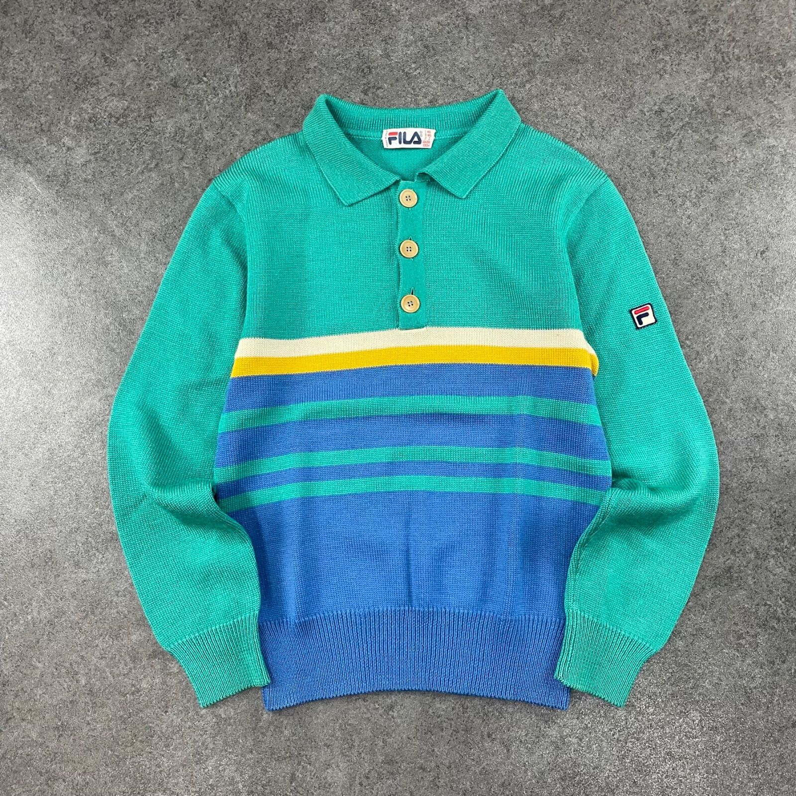 イタリア製 80s 90s Vintage FILA Wool L/S Polo Knit オールド フィラ 