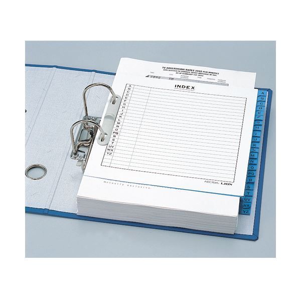 まとめ ライオン事務器 ファイル用インデックスABC見出し 縦221×横215 12 mm 2穴 22枚組 136-90 1組 ×20セット