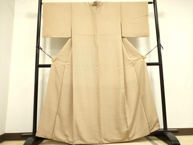 平和屋着物●江戸小紋 万筋 榛色×象牙色 正絹 DAAY2456op