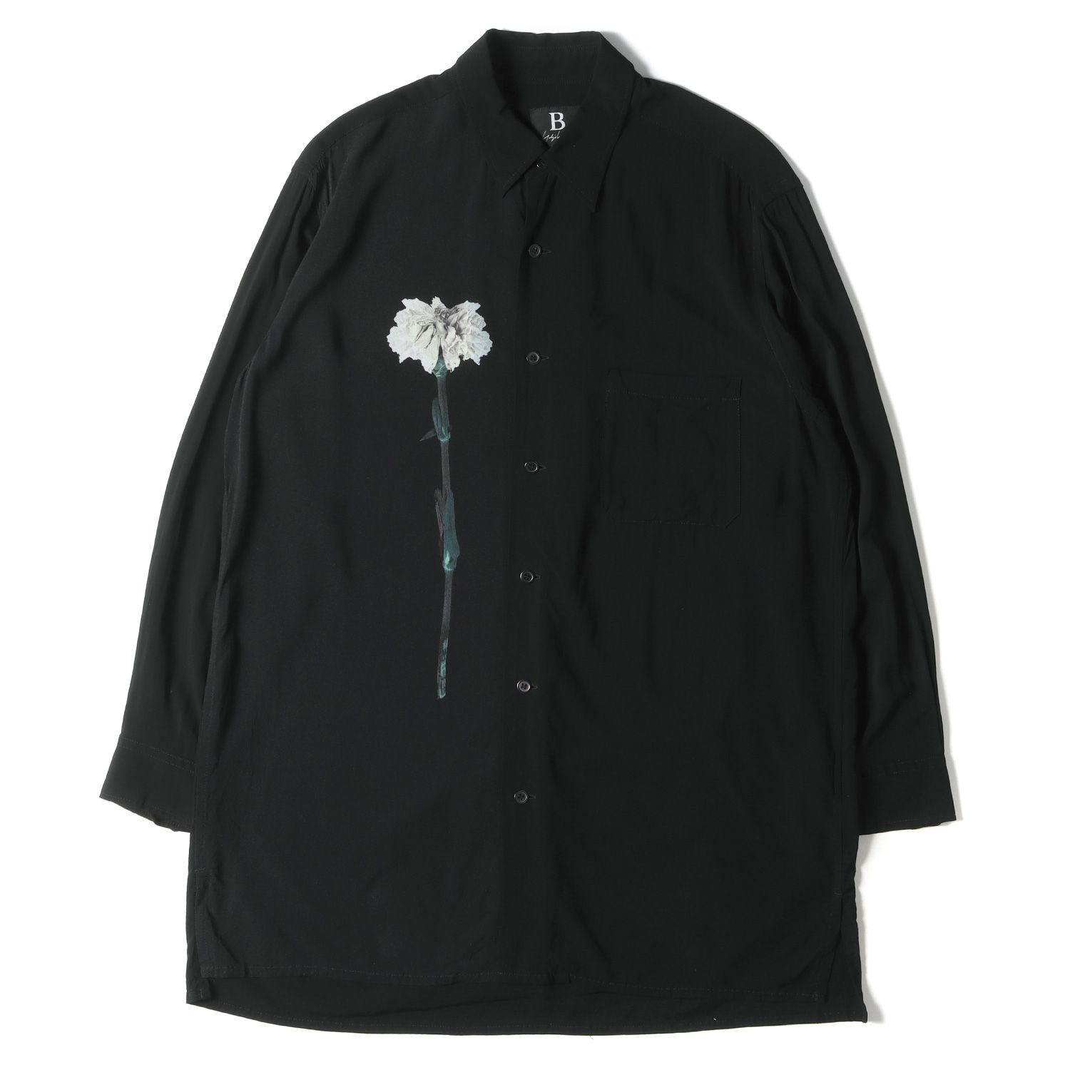 Yohji Yamamoto(Ys) ヨウジヤマモト シャツ 一輪花段違 レーヨン