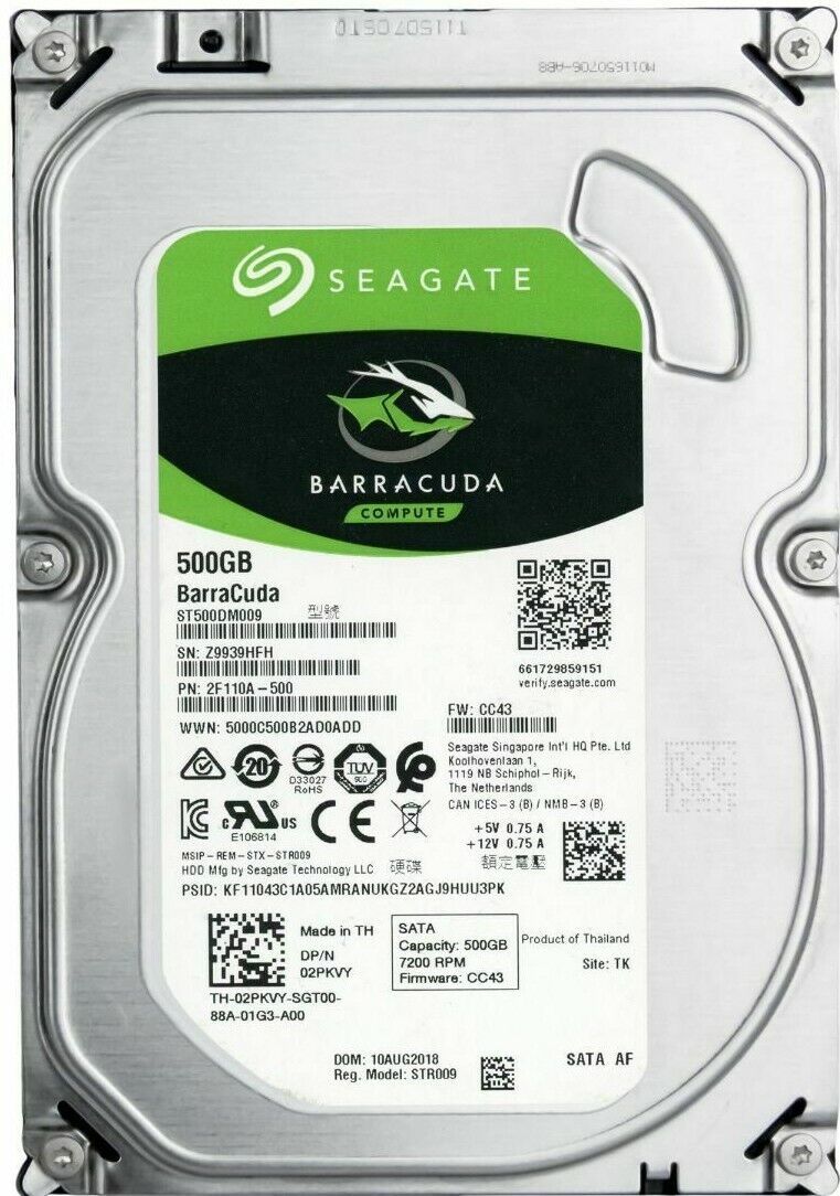 Seagate Barracuda 500GB 7200RPM 32MB SATA III ST500DM009 3.5 インチ ディスク