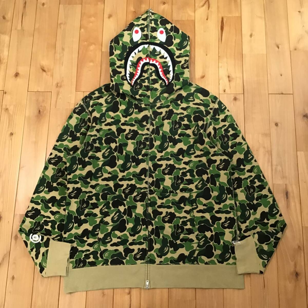 ☆2XL☆ ABC camo green シャーク パーカー shark full zip