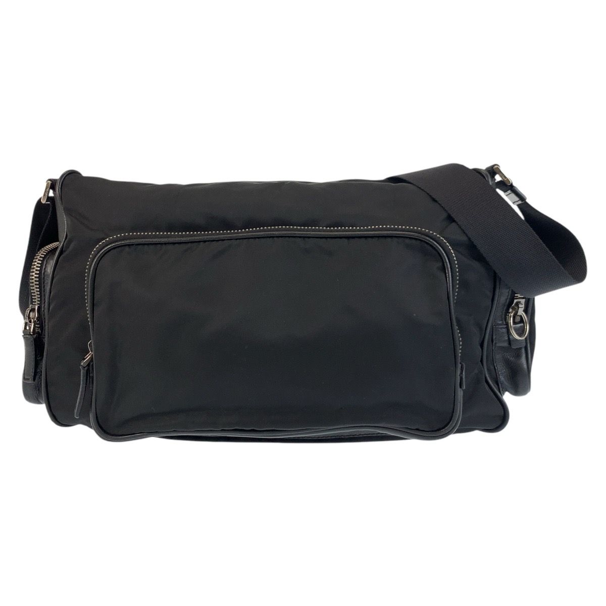 美品✨プラダ ショルダーバッグ 三角ロゴ サフィアーノレザー ナイロン