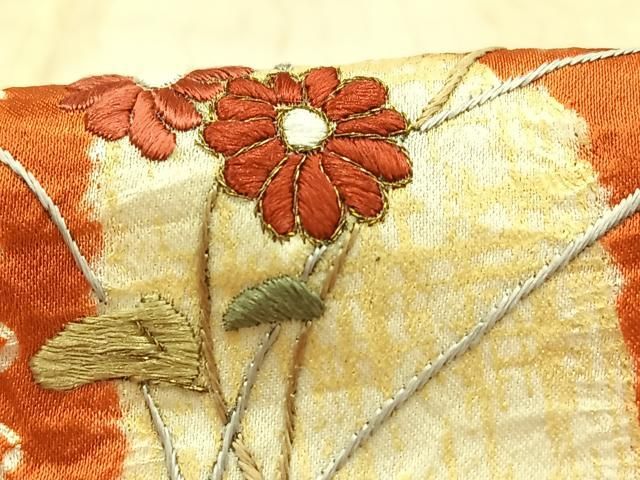 平和屋着物□訪問着 絞り 刺繍 幾何学草花文 金糸 正絹 逸品  