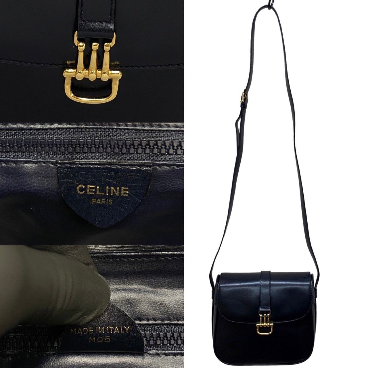【正規品直輸入】 保存袋付】CELINE ショルダーバッグ ネイビー バッグ