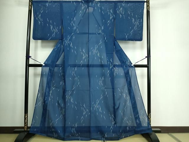 平和屋着物＊夏物 小紋 絽 魚 洗える着物 DAAT5437sf - メルカリ 