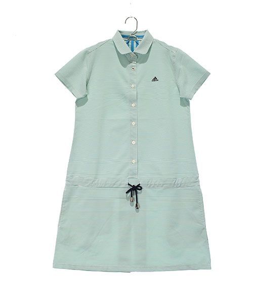 PGGパーリーゲイツ 半袖ハイネックワンピース ネイビー×白 ボーダー