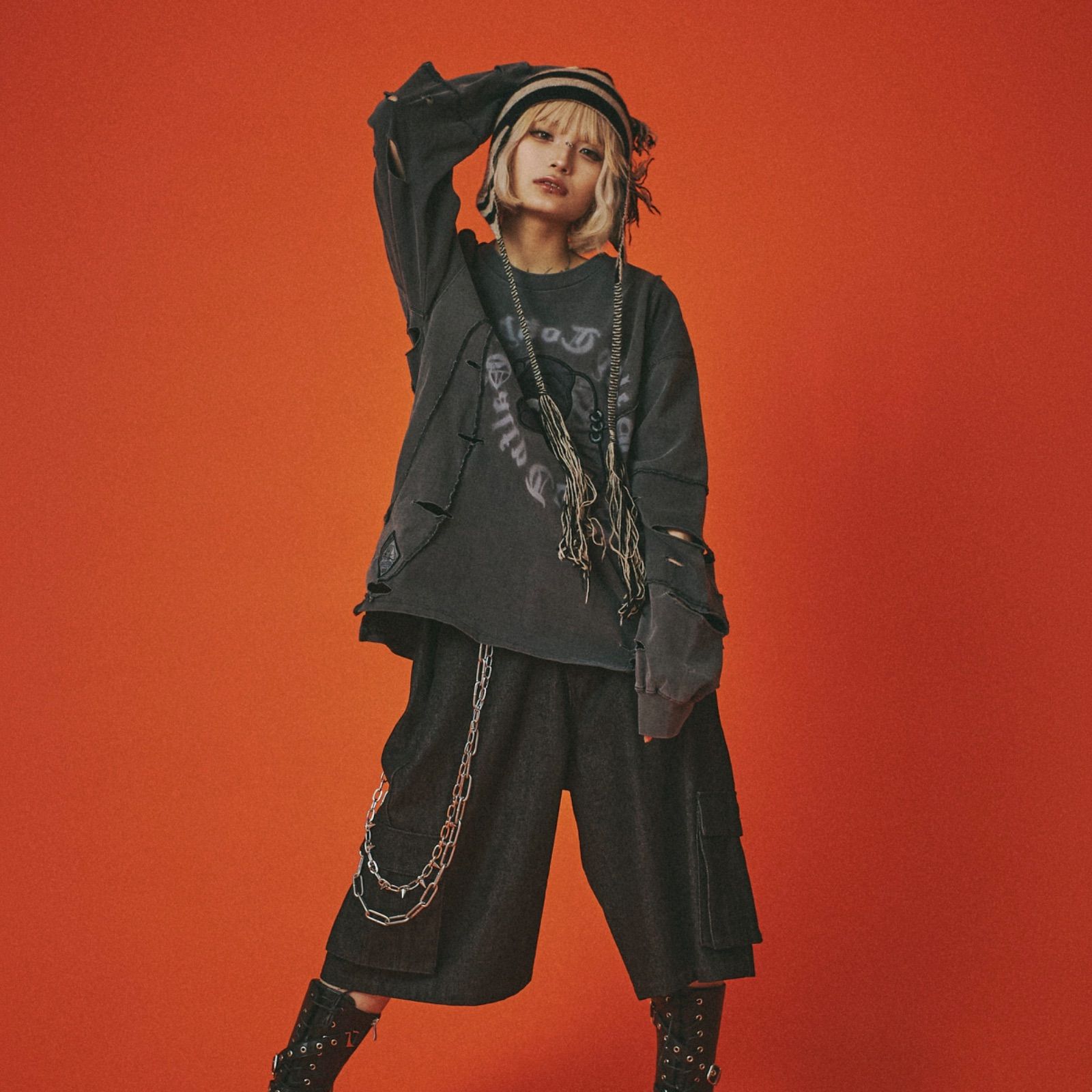 新作//【GALFY/ガルフィー：ツギハギゾンビTee】ロンT 長袖T