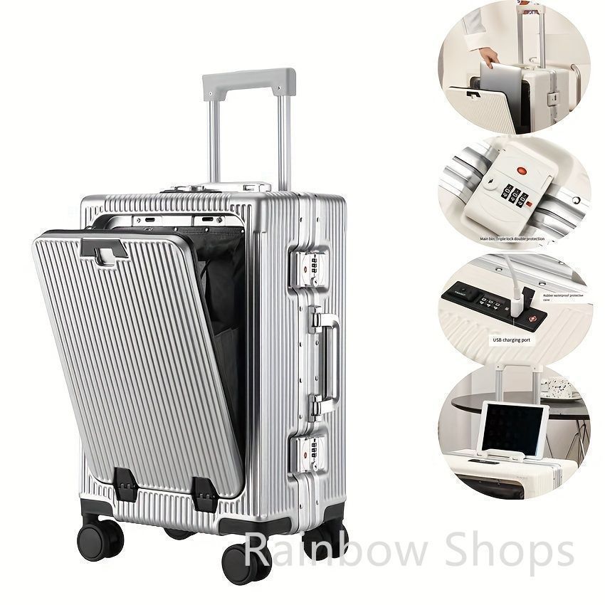 スーツケース 機内持ち込み 軽量 小型 フロントオープン キャリーバッグ フロントポケット キャリーケース S Mサイズ TSA 大型 旅行 USBポート 修学旅行 出張