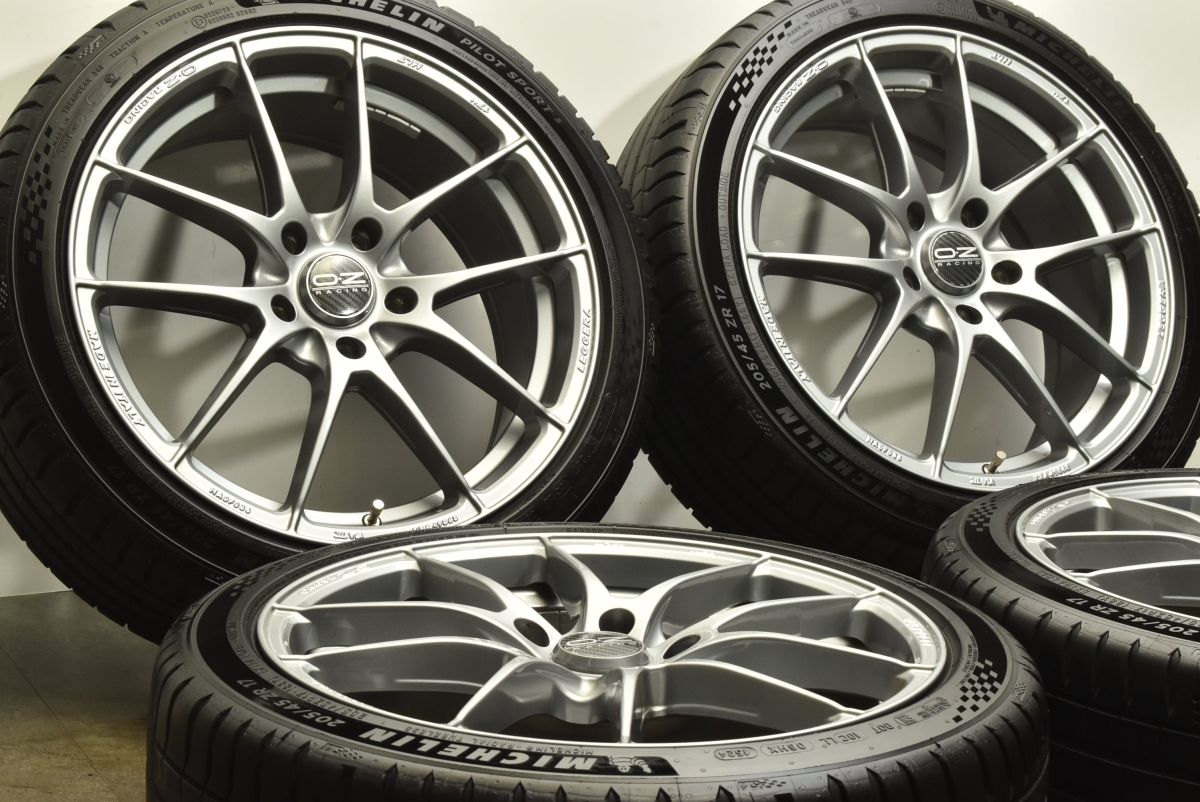 美品】OZ LEGGERA HLT 17in 7.5J +50 PCD112 ミシュラン パイロット 