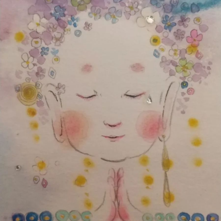 タイトル「花仏」 水彩画 原画 - メルカリ