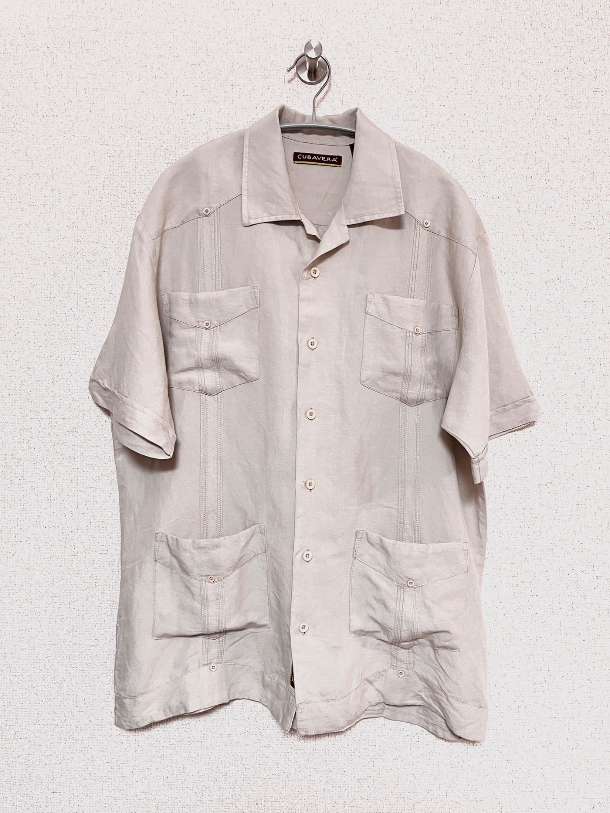 00s CUBAVERA キューバシャツ ラミー レーヨン CUBAVERA】90s-00s S/S ラミーレーヨン キューバシャツ M 半袖