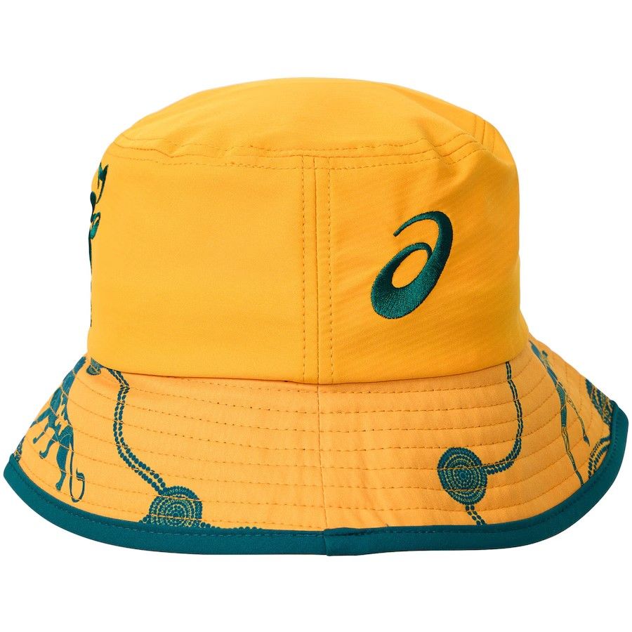 送料無料 匿名配送 アシックス ラグビー オーストラリア代表 ワラビーズ 2025 ライオンズツアー ハット 帽子 黄 イエロー|緑 グリーン 公式モデル 日本未発売