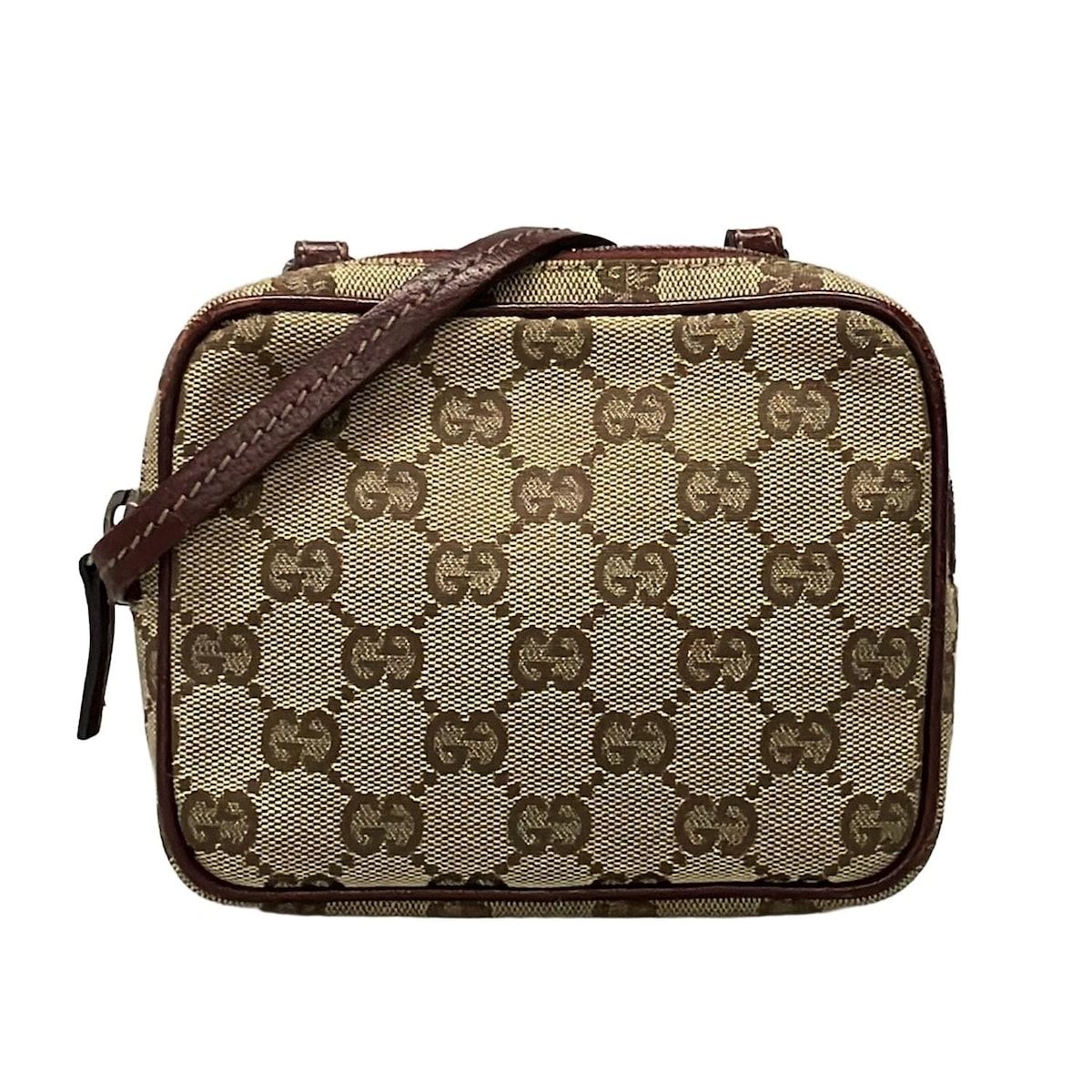 極 美品 オールドグッチ バンブー レザー ショルダーバッグ ポシェット