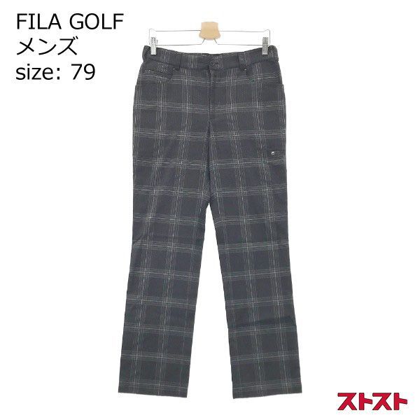 FILA GOLF フィラゴルフ ストレッチパンツ チェック柄 グレー系 90