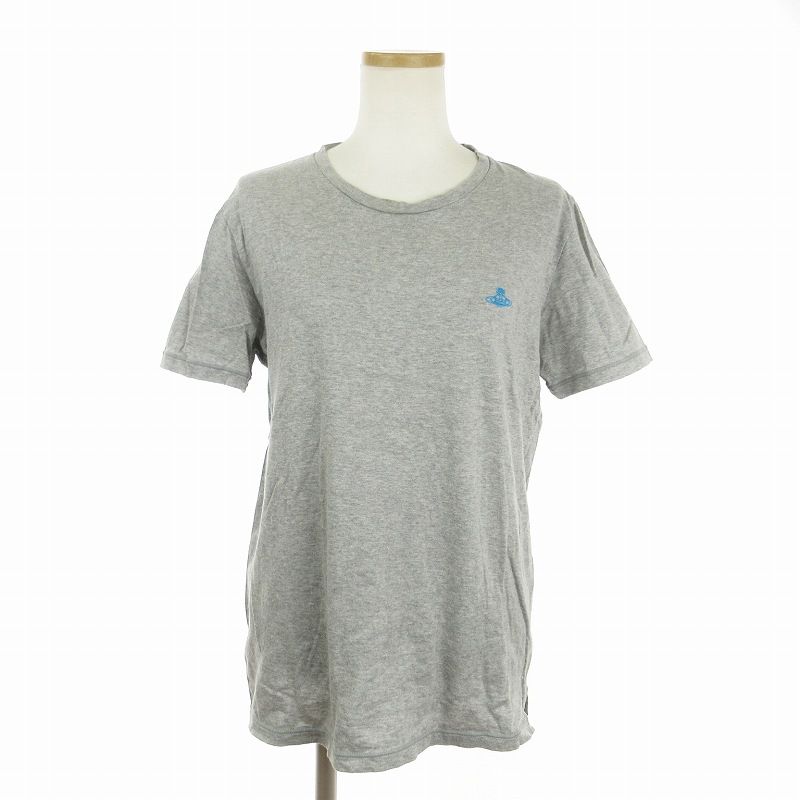 中古】ヴィヴィアンウエストウッド 半袖 Tシャツ グレー ロゴ 刺繍 M 