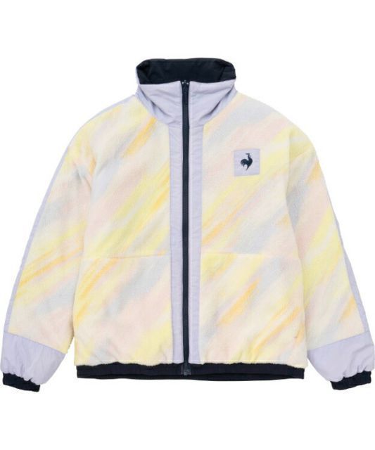 le coq sportif ルコック リバーシブル プリントフリースジャケット パープル O QMWWJK02 PP | 衣類 服 ウエア アウター ジャケット フリース リバースブル 表裏 保温 防寒 ジッパー フルジップ 寒さ