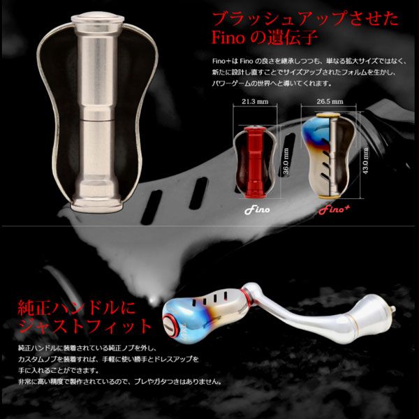 リブレ フィーノプラス ハンドルノブ 1個 シルバー＋レッド fino+
