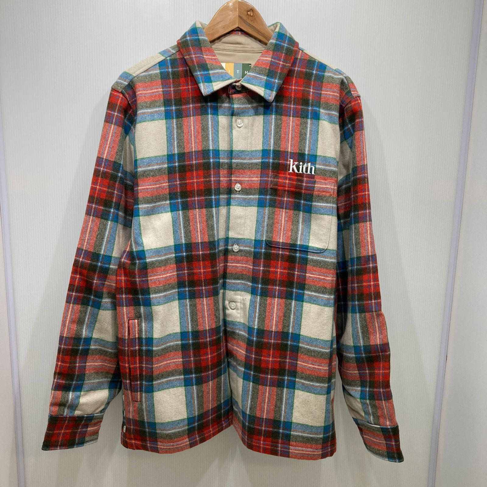KITH キス ウールフランネルシャツ KHM030320 Mサイズ レッド|ブルー マルチカラー