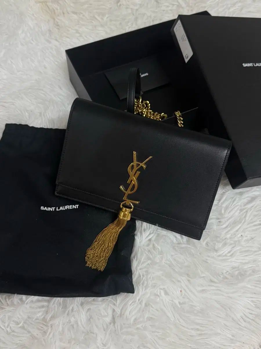 Saint Laurent サンローラン ケイト タッセル チェーン ショルダーバッグ ブラック 付属品完備