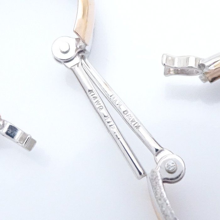 フープ ピアス リングピアス コンビカラー K14WG ホワイト
