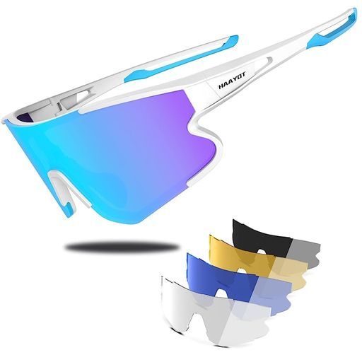 [HAAYOT]ロードバイクサングラスサイクリンググラス偏光ベースボールサングラスメンズレディース5レンズスポーツサングラス釣り運転ランニング用