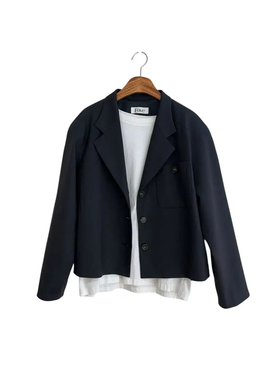 通信なし ダークネイビー ラグラン ショルダー ジャケット