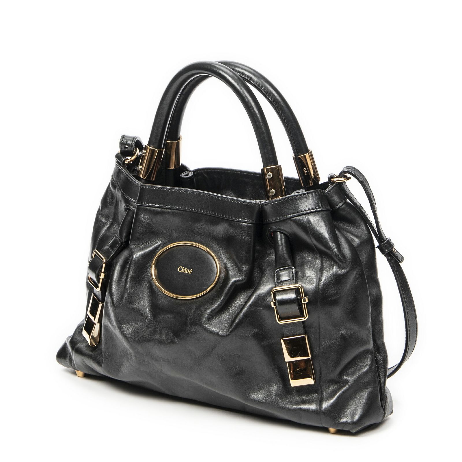 CHLOE クロエヴィクトリアトート黒カーフスキンレザーAB