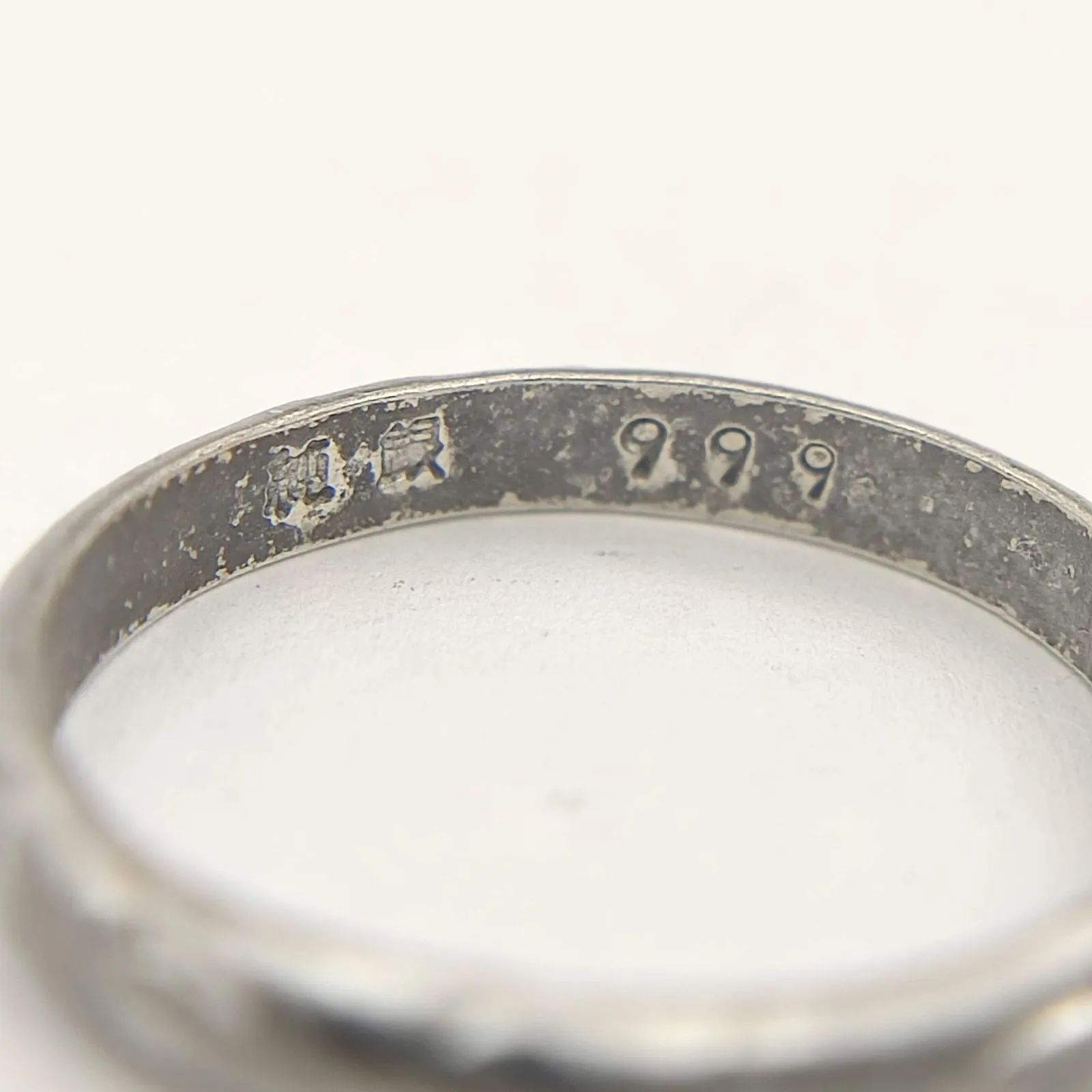 美品】デザインリング 純銀 STERLINGSILVER シルバー999 17号