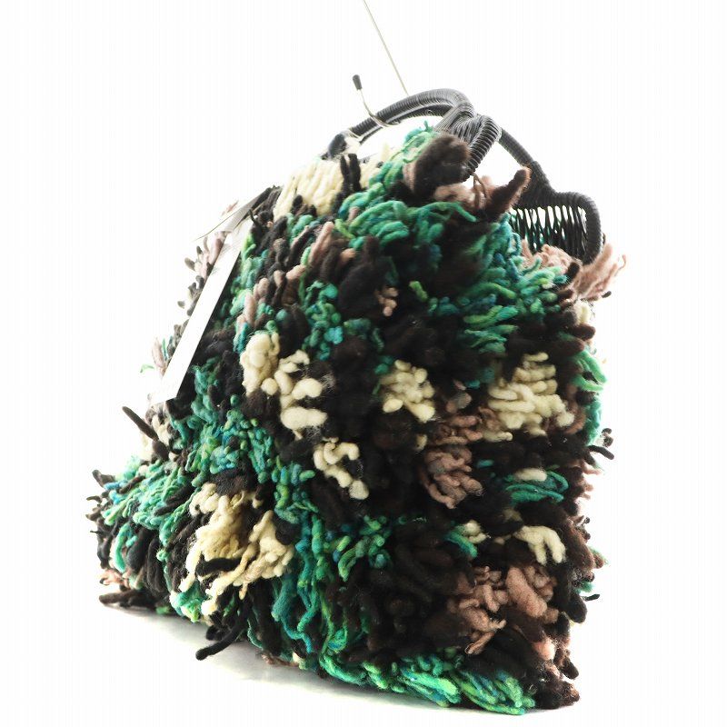 MARNI マーケット ウーリー クロシェ バッグ緑タグあり