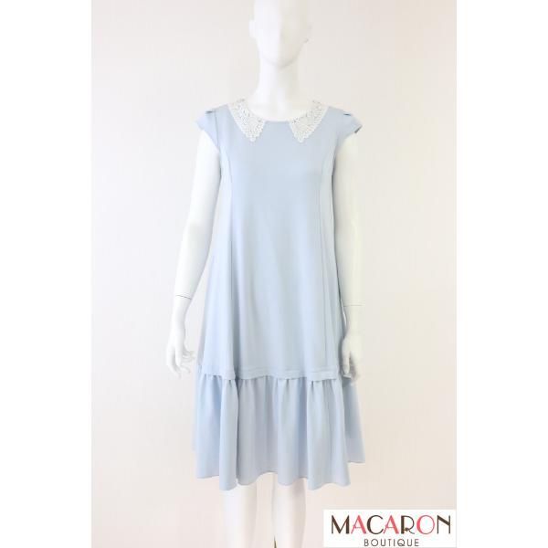 RENE レース襟　ワンピース René - ご確認用売約済み ルネ ネイビー ワンピース 白襟 レース