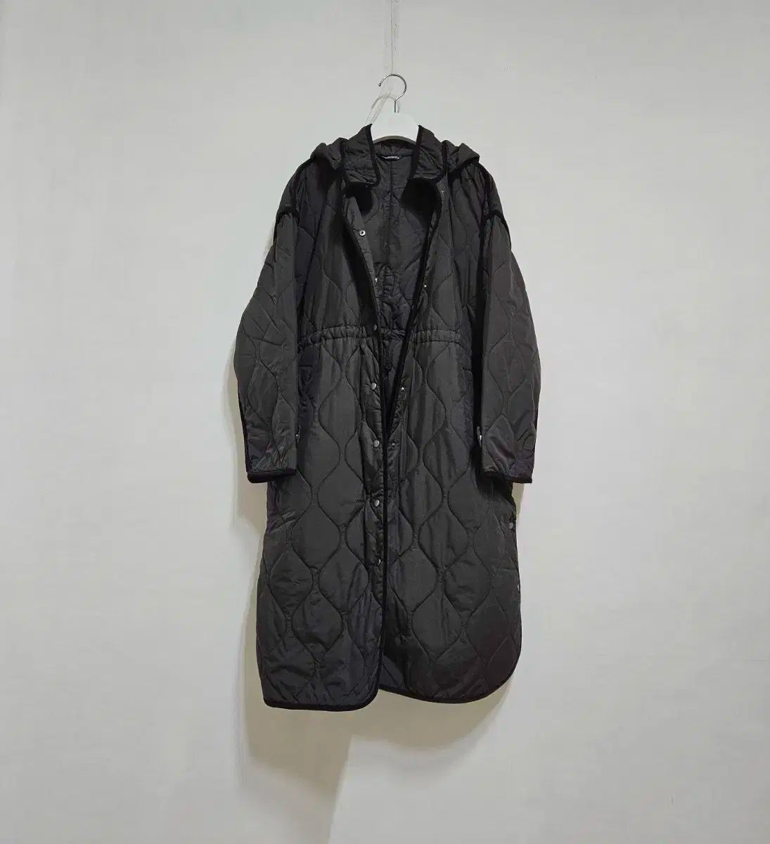 キルティング フード ダウンジャケット ロング丈