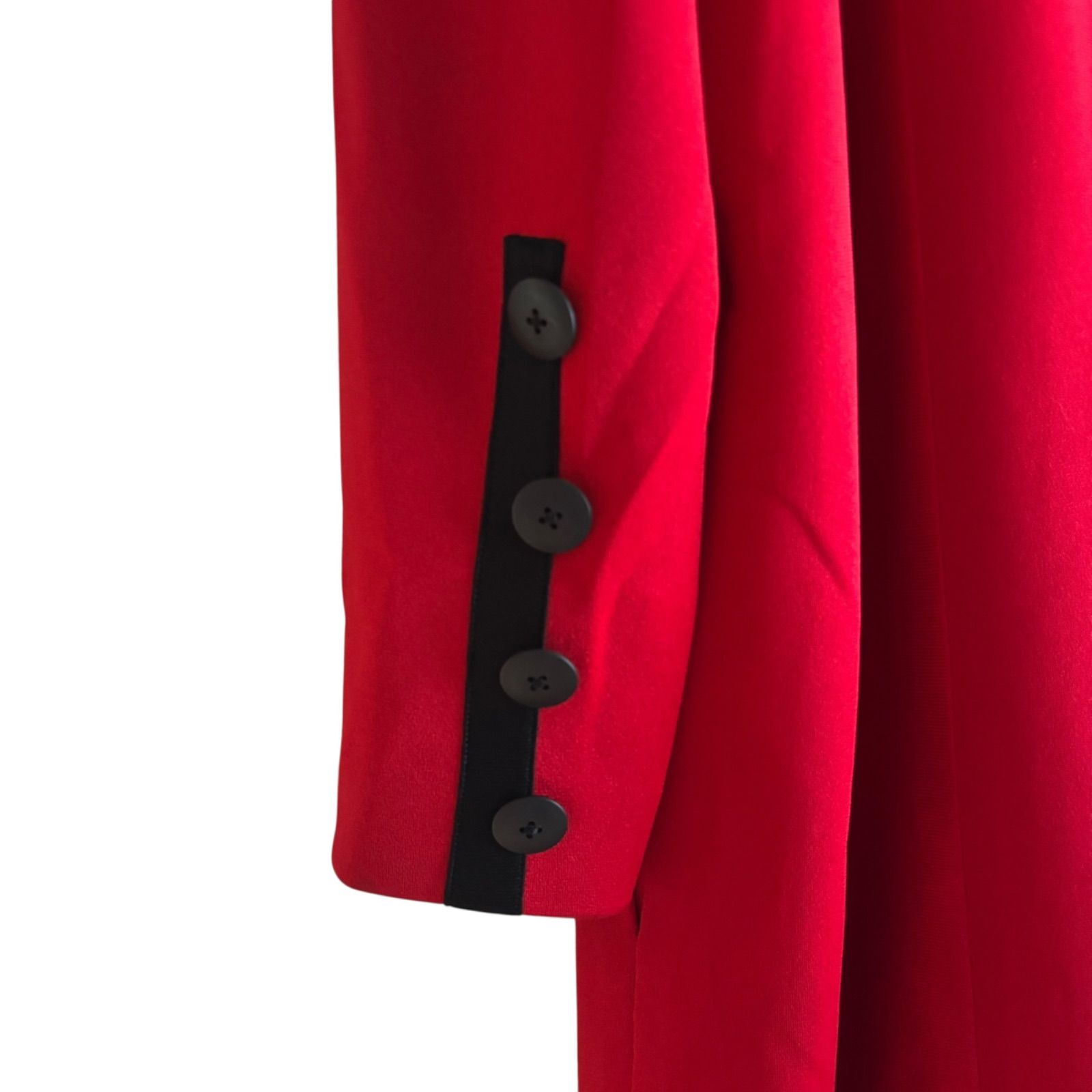 【美品】ミズレイコ　Ms.REIKO 刺繍　ロングコート Z1420 Ms.REIKO ミズレイコ ロングコート レッド ブラック